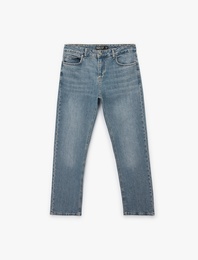 Normal Bel Pamuklu Cepli Straight Fit Jean Pantolon - Mark Jean
