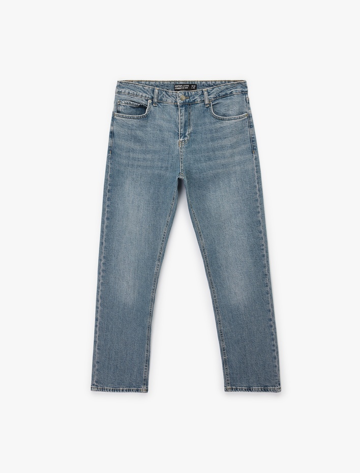  Normal Bel Pamuklu Cepli Straight Fit Jean Pantolon - Mark Jean