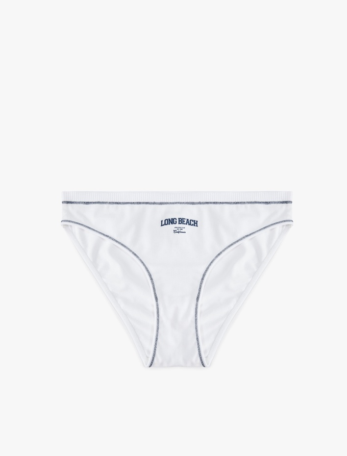  Dikiş Detaylı Baskılı Rahat Kalıp Brief Külot