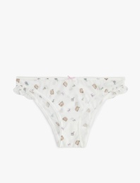 Desenli Tül Detaylı Rahat Kalıp Brazilian Külot