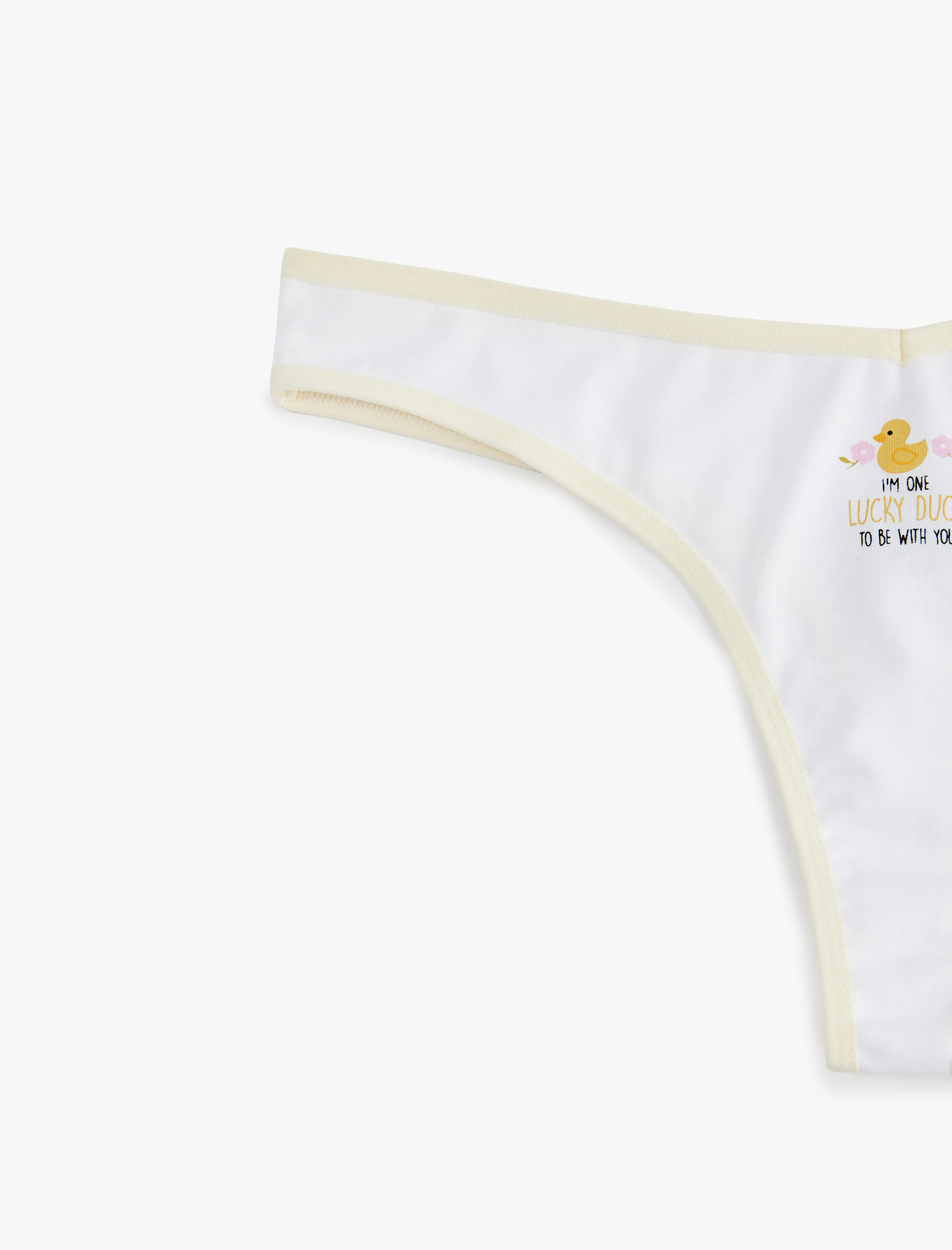   Rahat Kalıp Lastik Detaylı Baskılı Pamuklu String Külot