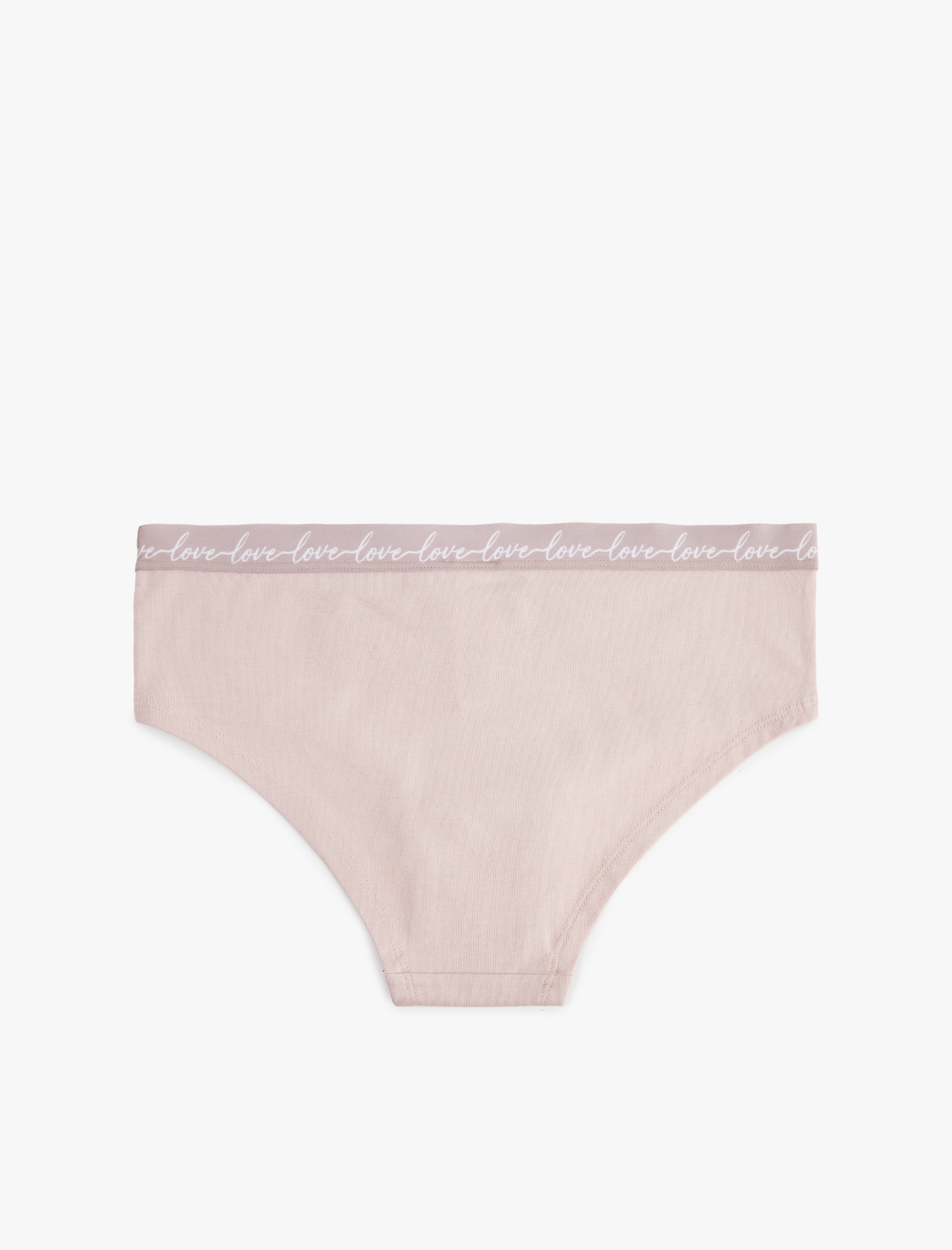   Yüksek Bel Rahat Kalıp Baskılı Bel Detaylı Pamuklu Hipster Külot