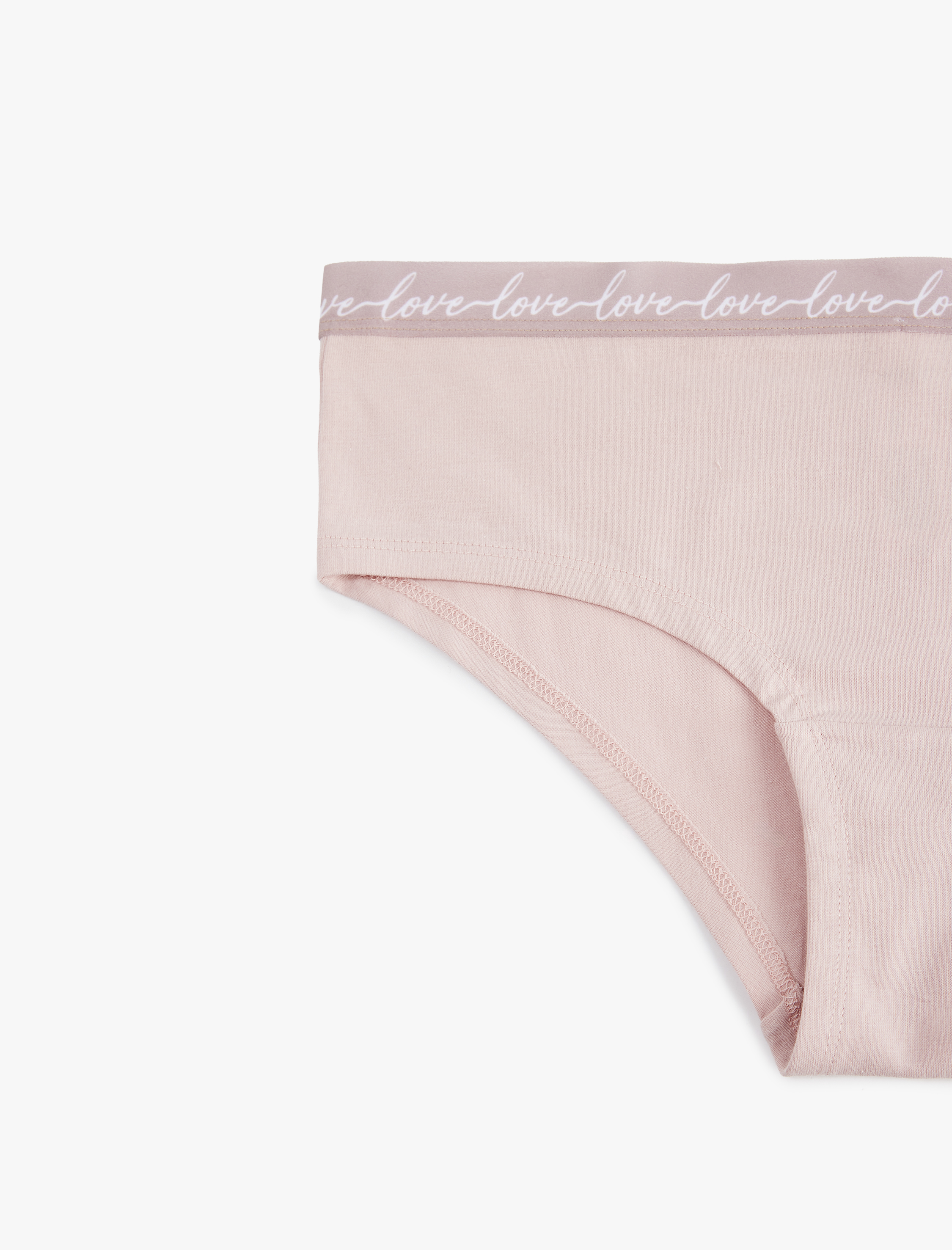   Yüksek Bel Rahat Kalıp Baskılı Bel Detaylı Pamuklu Hipster Külot