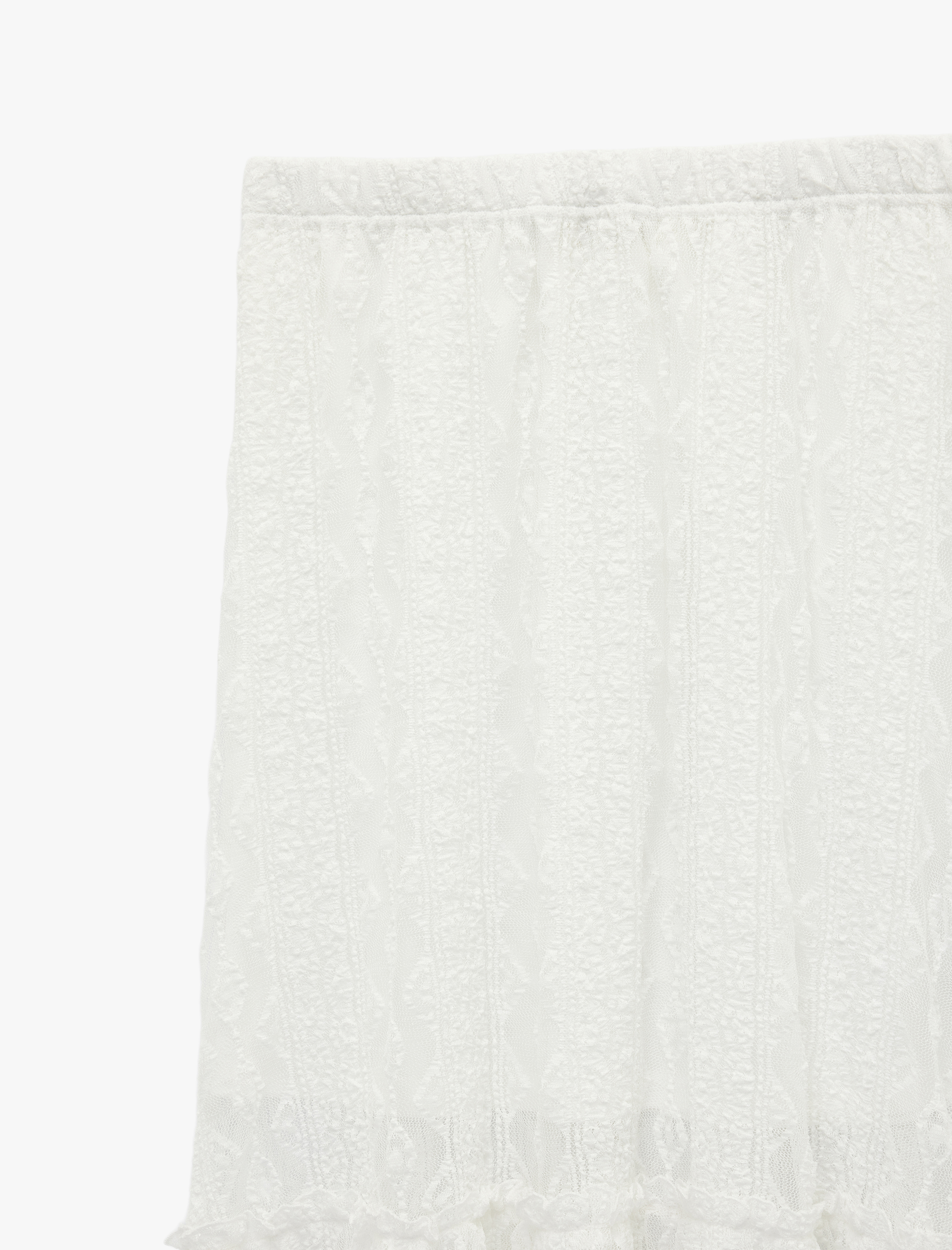   Katlı Yüksek Bel Fisto Midi Etek