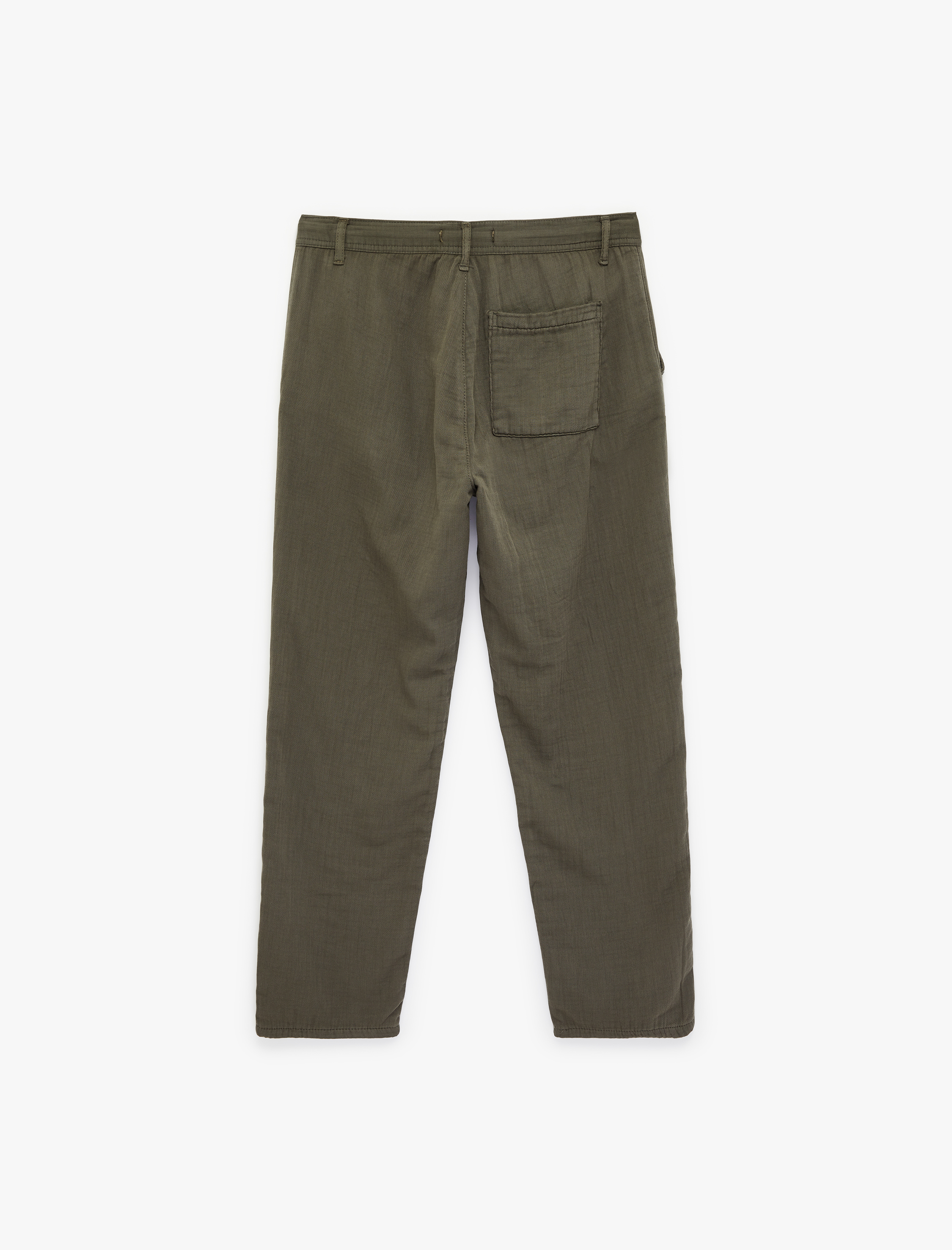   Pamuklu Cepli Straight Fit Beli Bağcıklı Düğmeli Pantolon