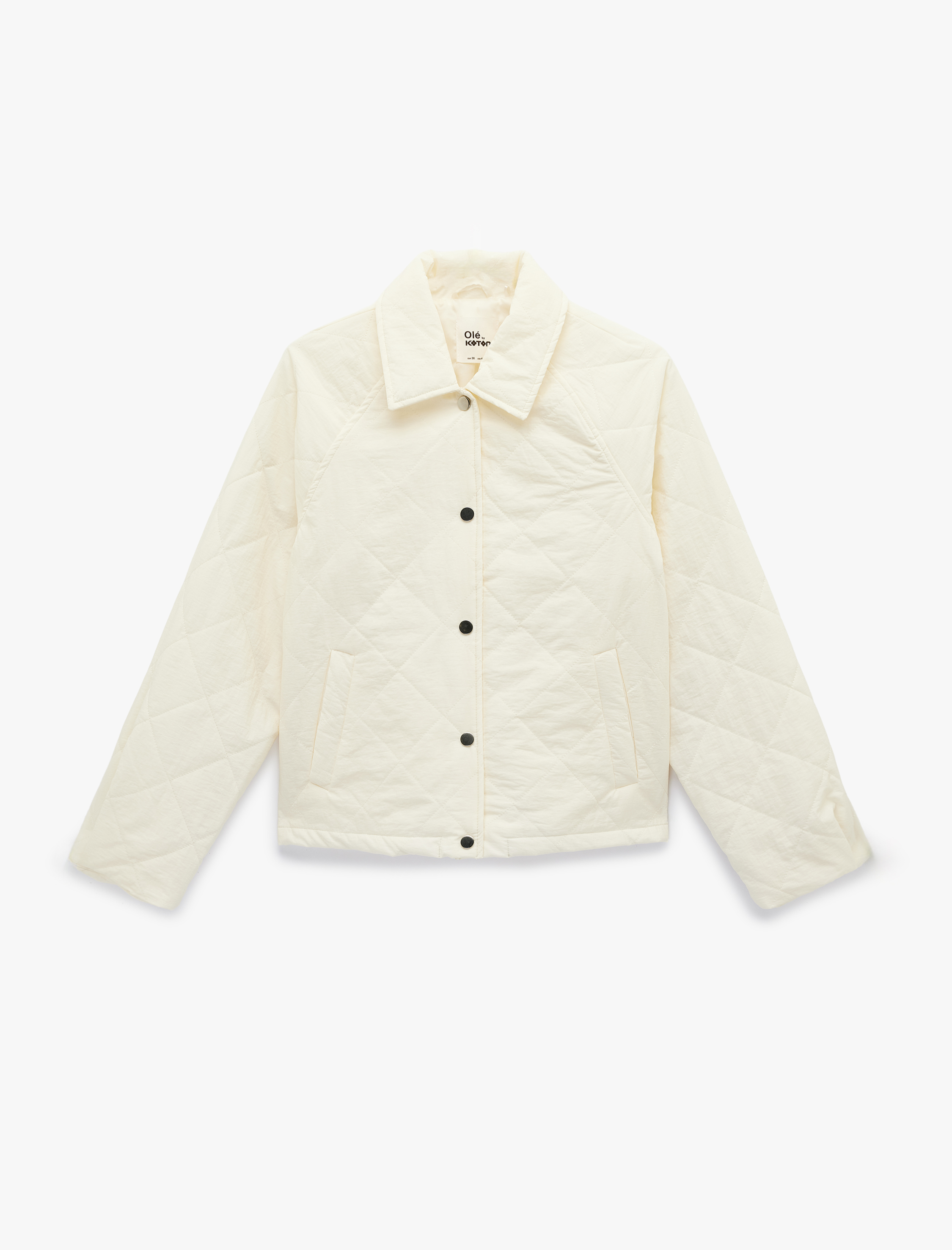   Klasik Yaka Çıtçıt Düğmeli Cepli Oversize Kapitone Ceket