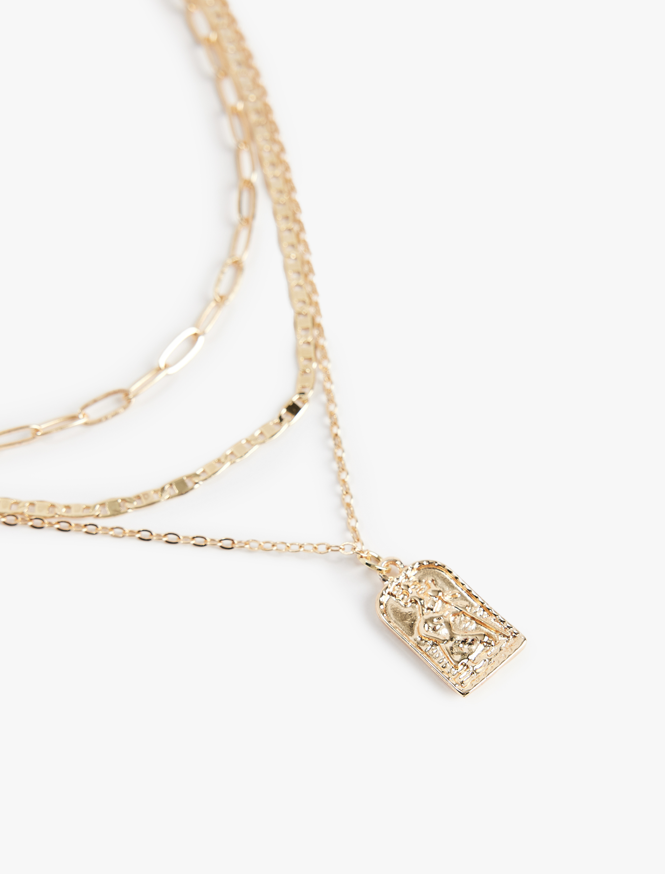  Kadın Charm Detaylı Çoklu Zincir Kolye