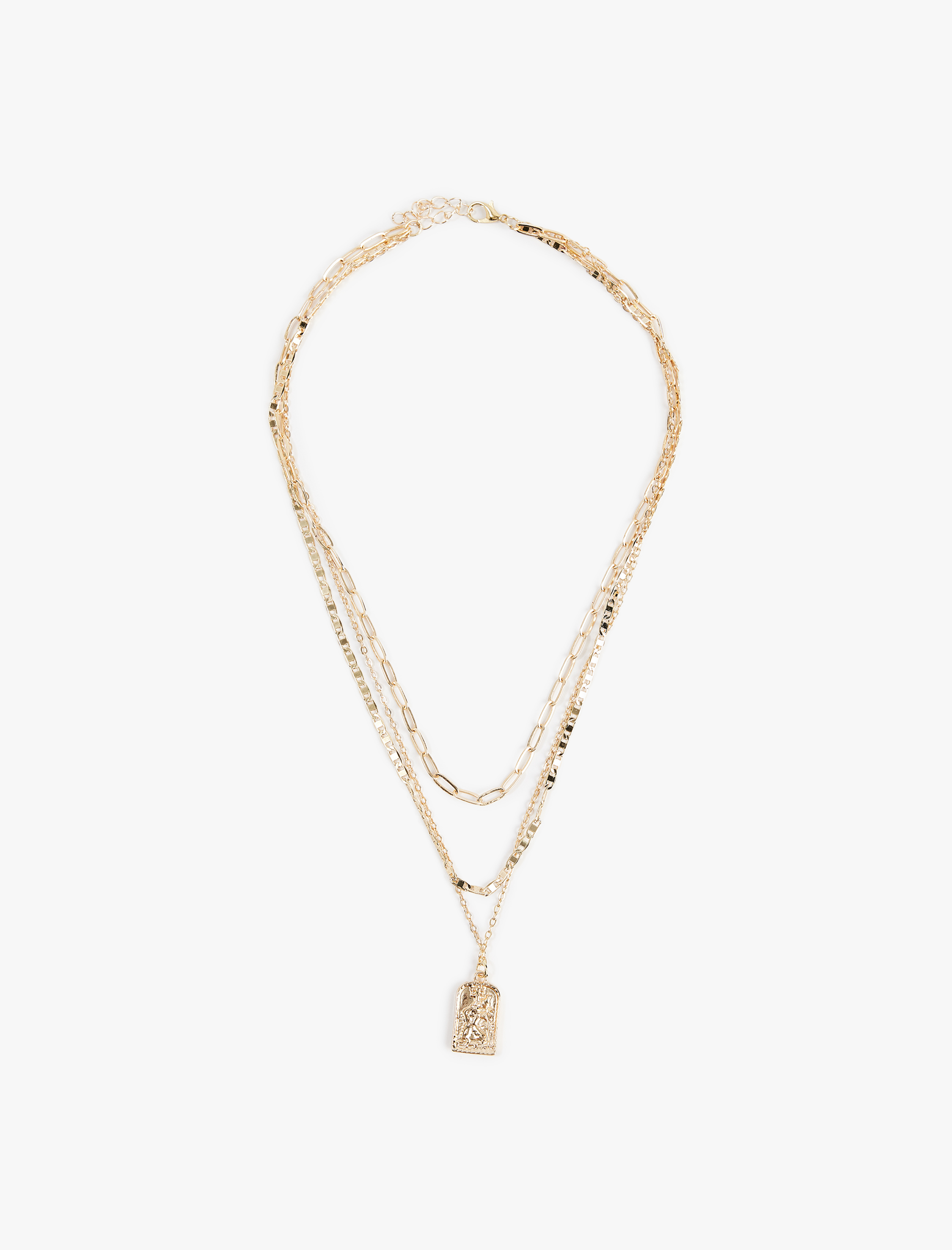  Kadın Charm Detaylı Çoklu Zincir Kolye