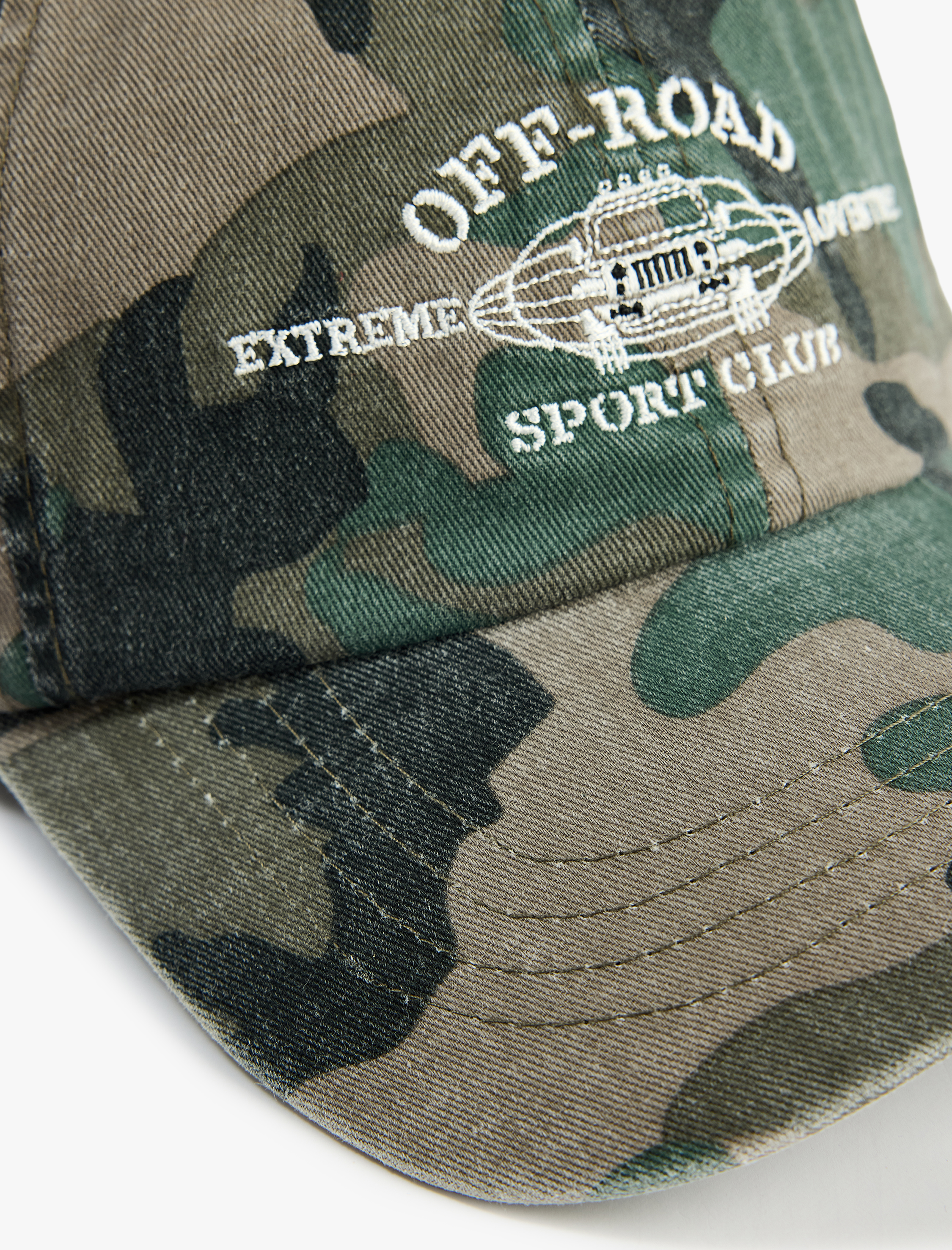  Erkek İşlemeli Yıkamalı Kamuflaj Desenli Kep Şapka