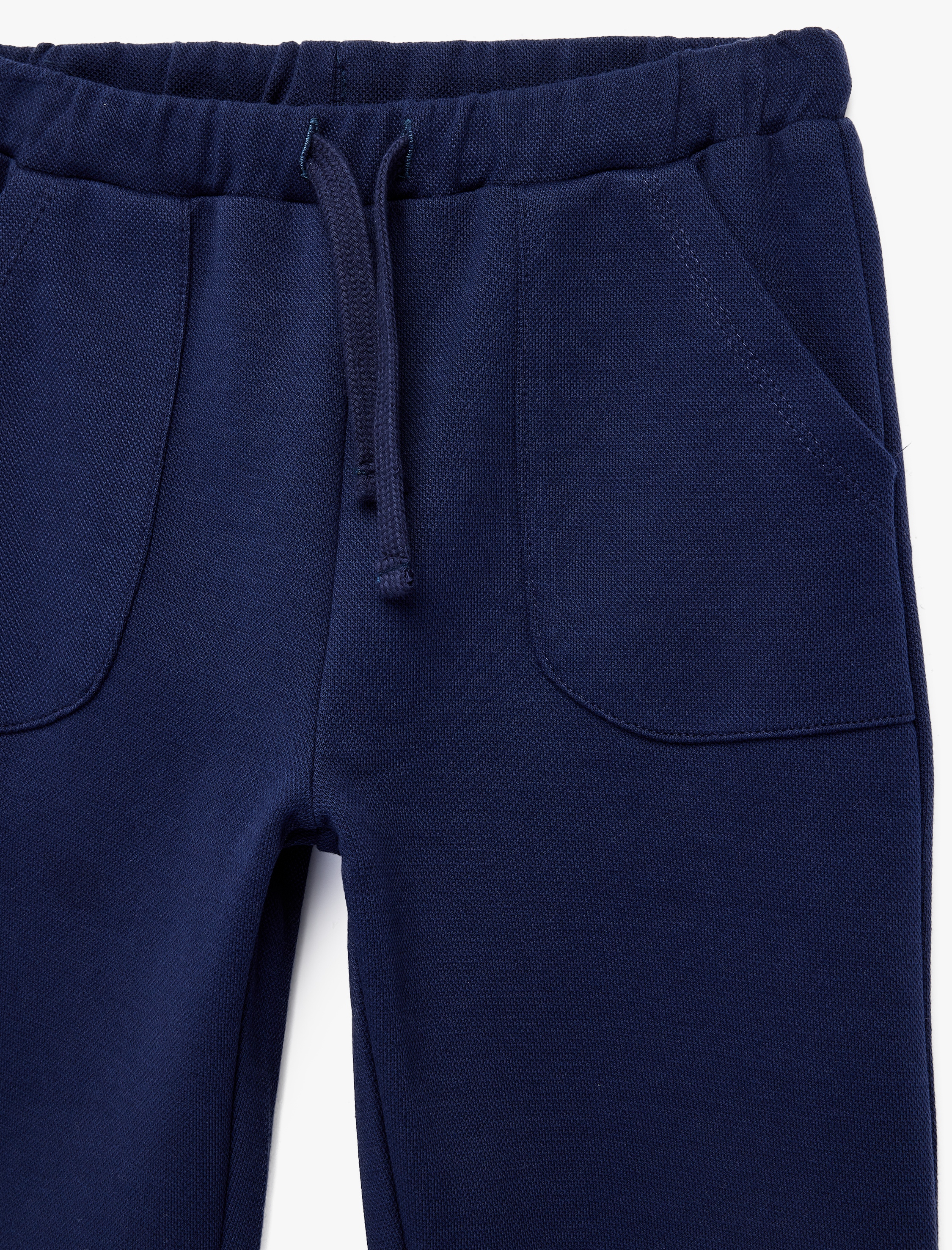  Erkek Bebek Beli Bağcıklı Cep Detaylı Pamuklu Basic Eşofman Altı