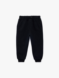 Düğmeli Cep detaylı Beli Bağcıklı Jogger Eşofman Altı