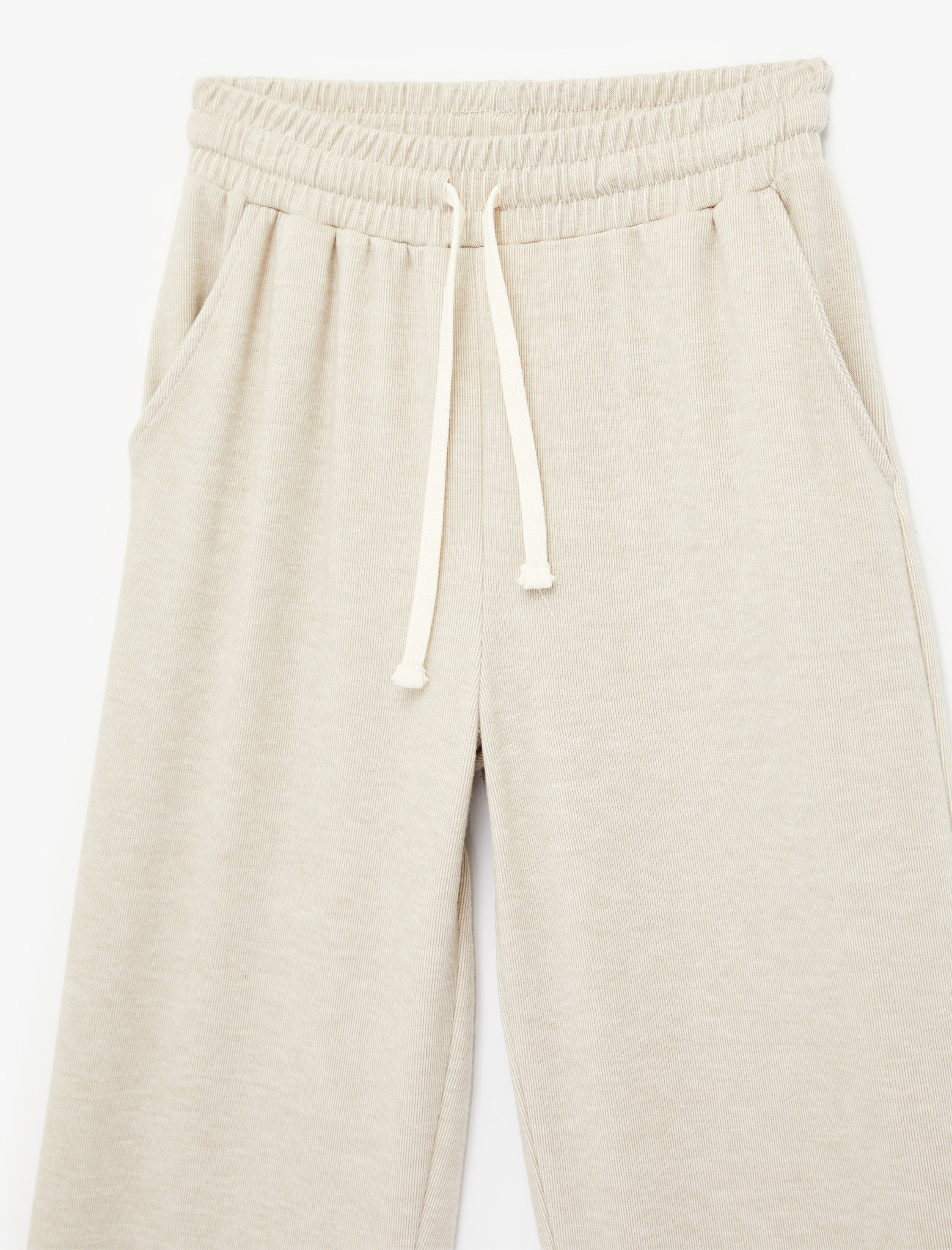   Rahat Kalıp Viskon Karışımlı Cepli Beli Bağcıklı Geniş Paça Eşofman Altı