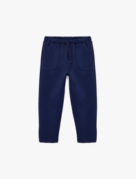 Beli Bağcıklı Cep Detaylı Pamuklu Basic Eşofman Altı