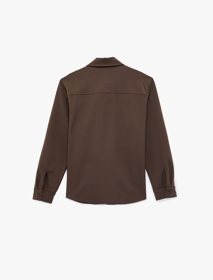  Regular Fit Cepli Uzun Kollu Klasik Yaka Gömlek