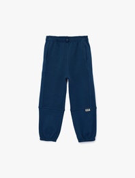 Şardonlu Pamuklu Beli Lastikli Oversize Jogger Eşofman Altı