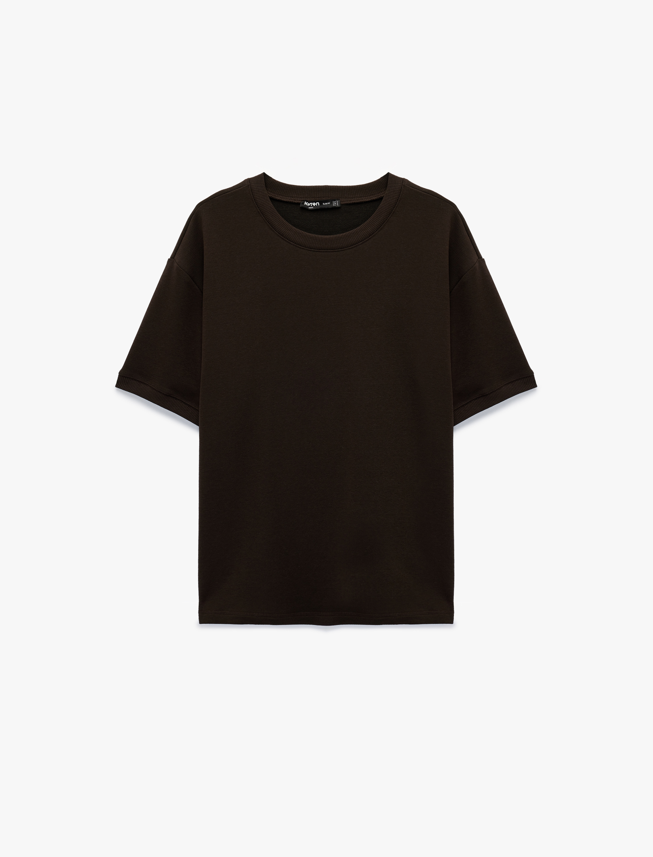   Kısa Kollu Bisiklet Yaka Basic Oversize Tişört