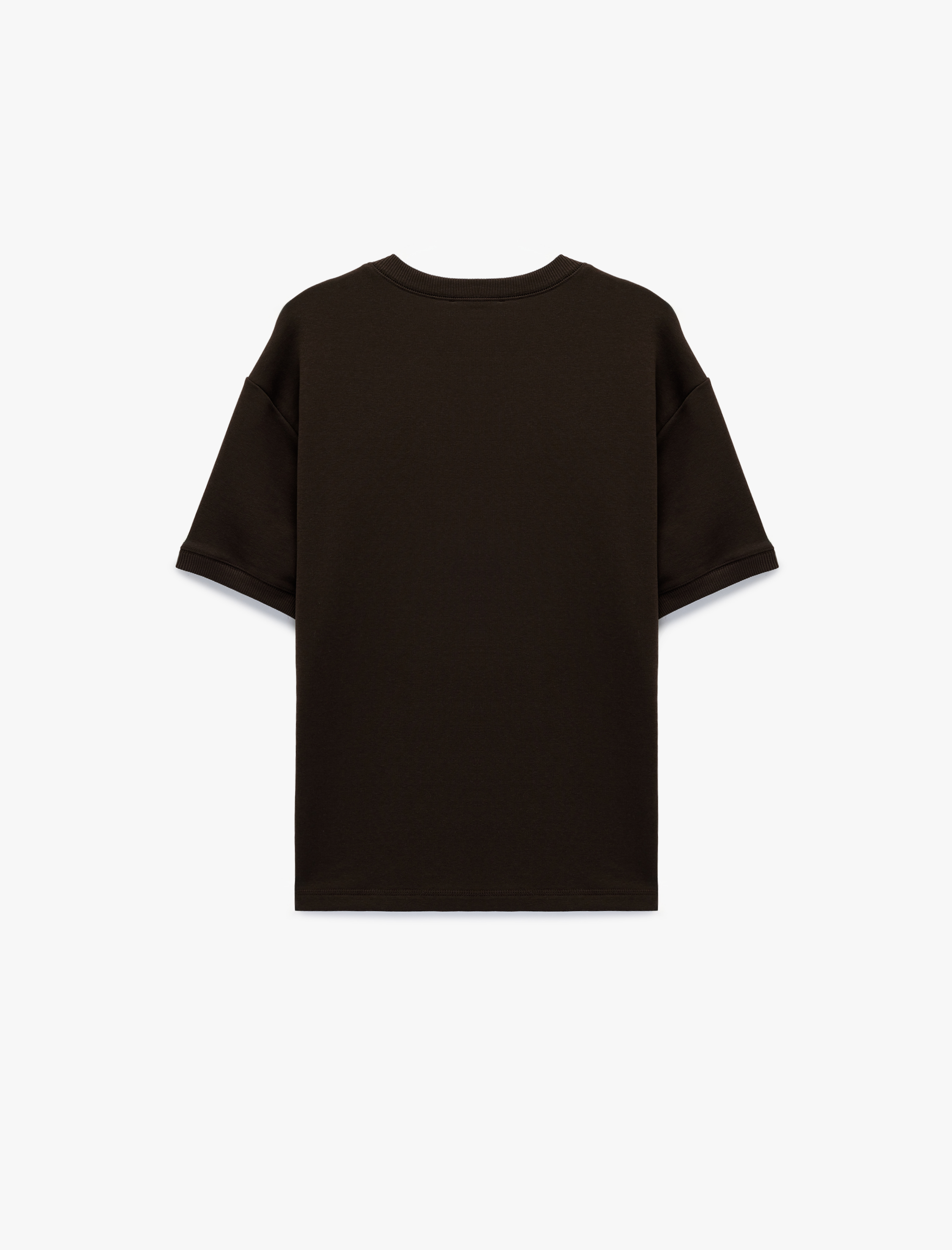   Kısa Kollu Bisiklet Yaka Basic Oversize Tişört