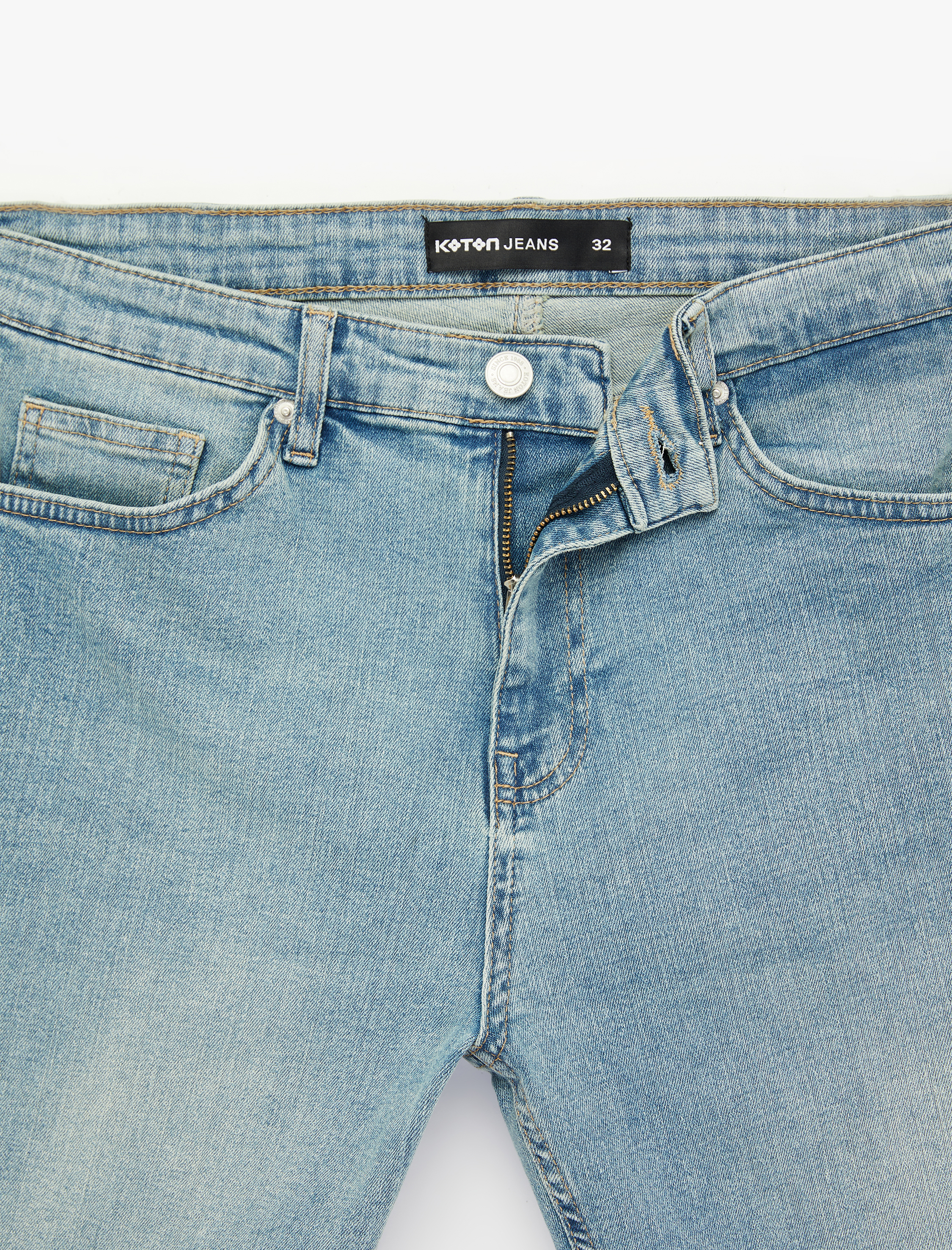   Pamuklu Cepli Bermuda Slim Fit Jean Şort