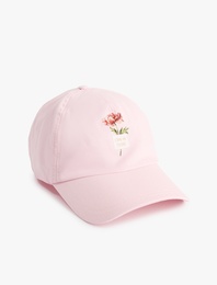 Pamuklu Çiçek Baskılı Kep Şapka
