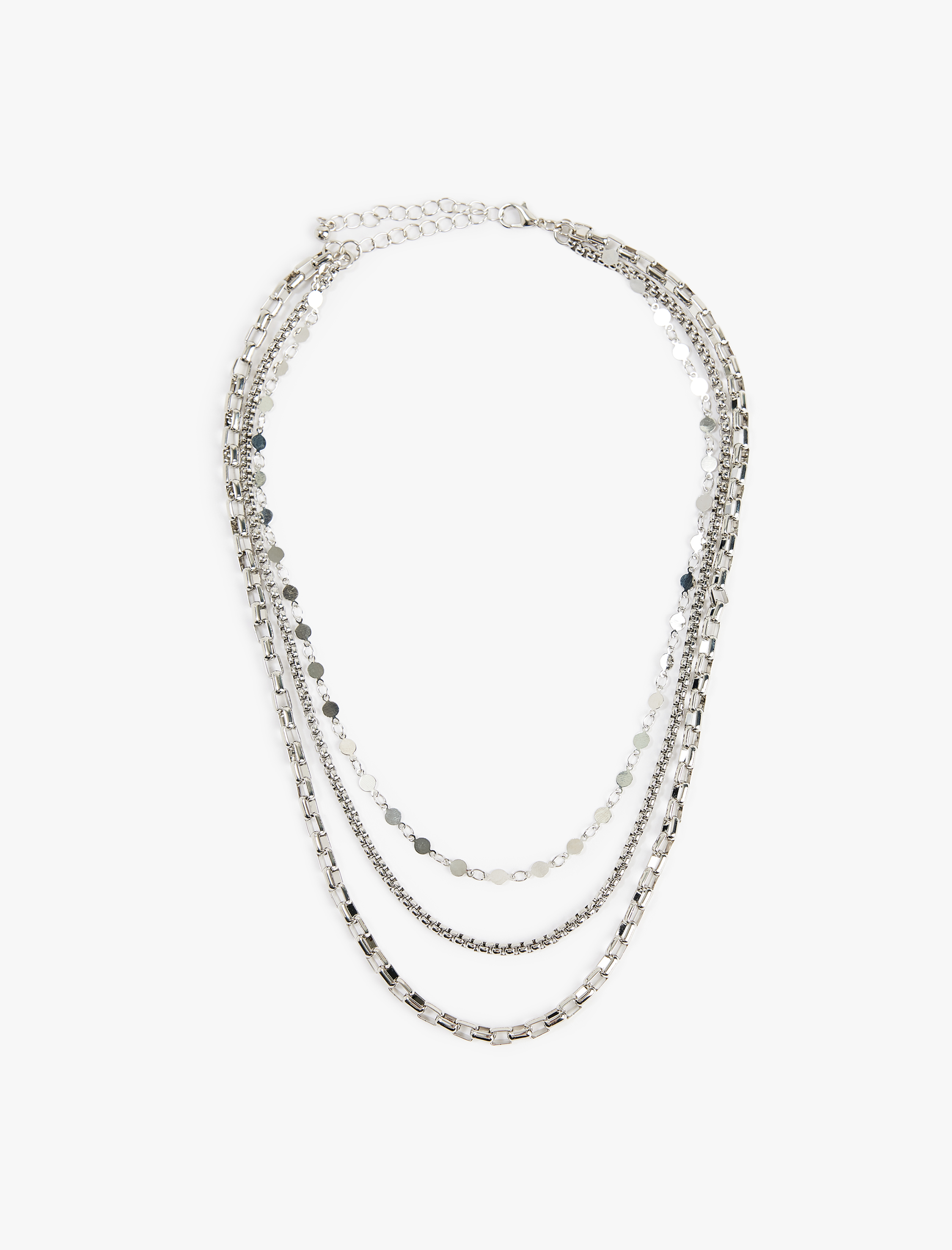  Kadın Çoklu Çelik Zincir Kolye