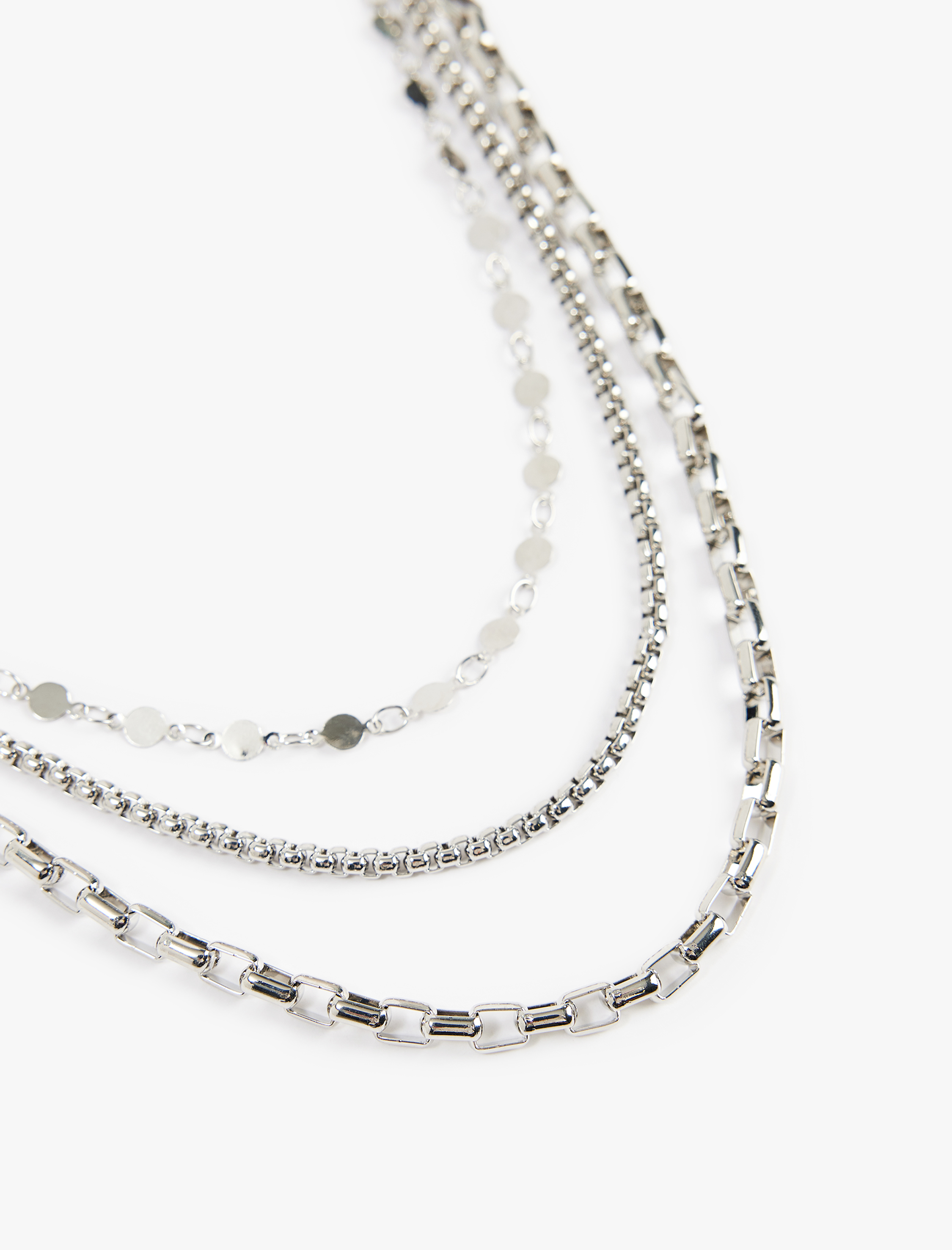  Kadın Çoklu Çelik Zincir Kolye