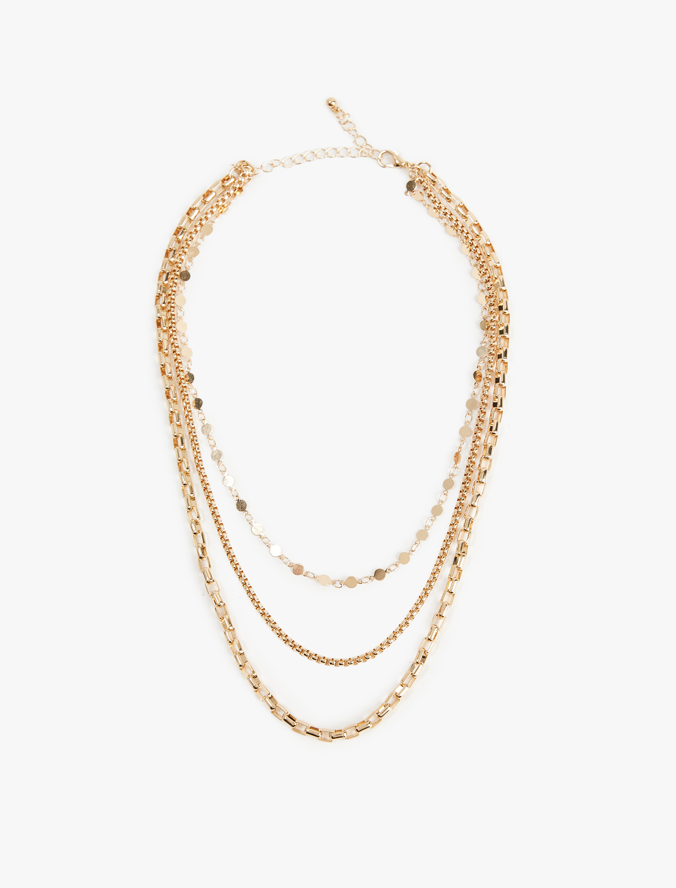  Kadın Çoklu Çelik Zincir Kolye