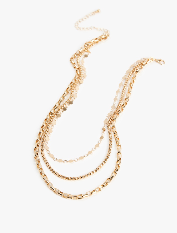 Kadın Çoklu Çelik Zincir Kolye