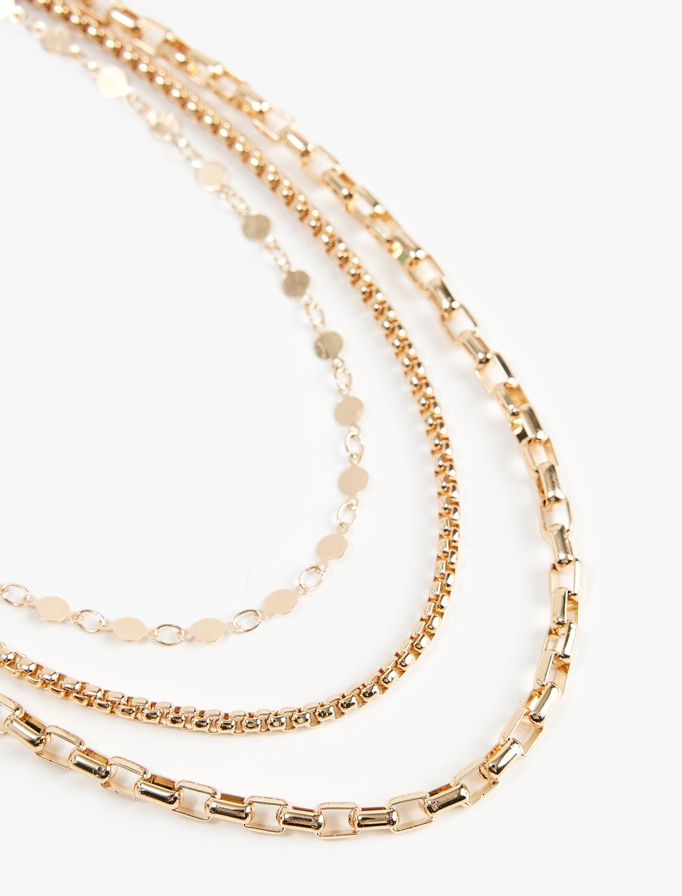  Kadın Çoklu Çelik Zincir Kolye