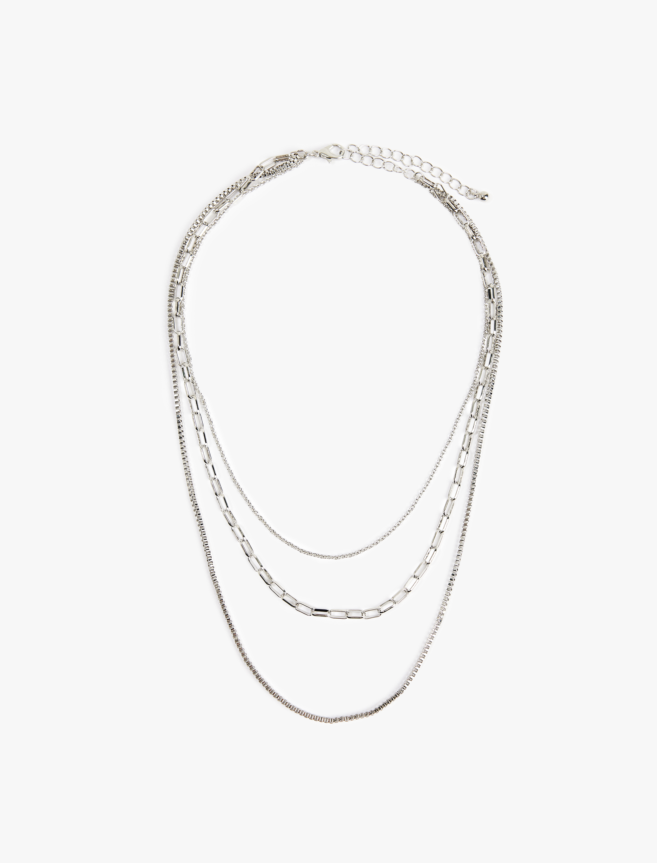  Kadın Çoklu Çelik Zincir Kolye