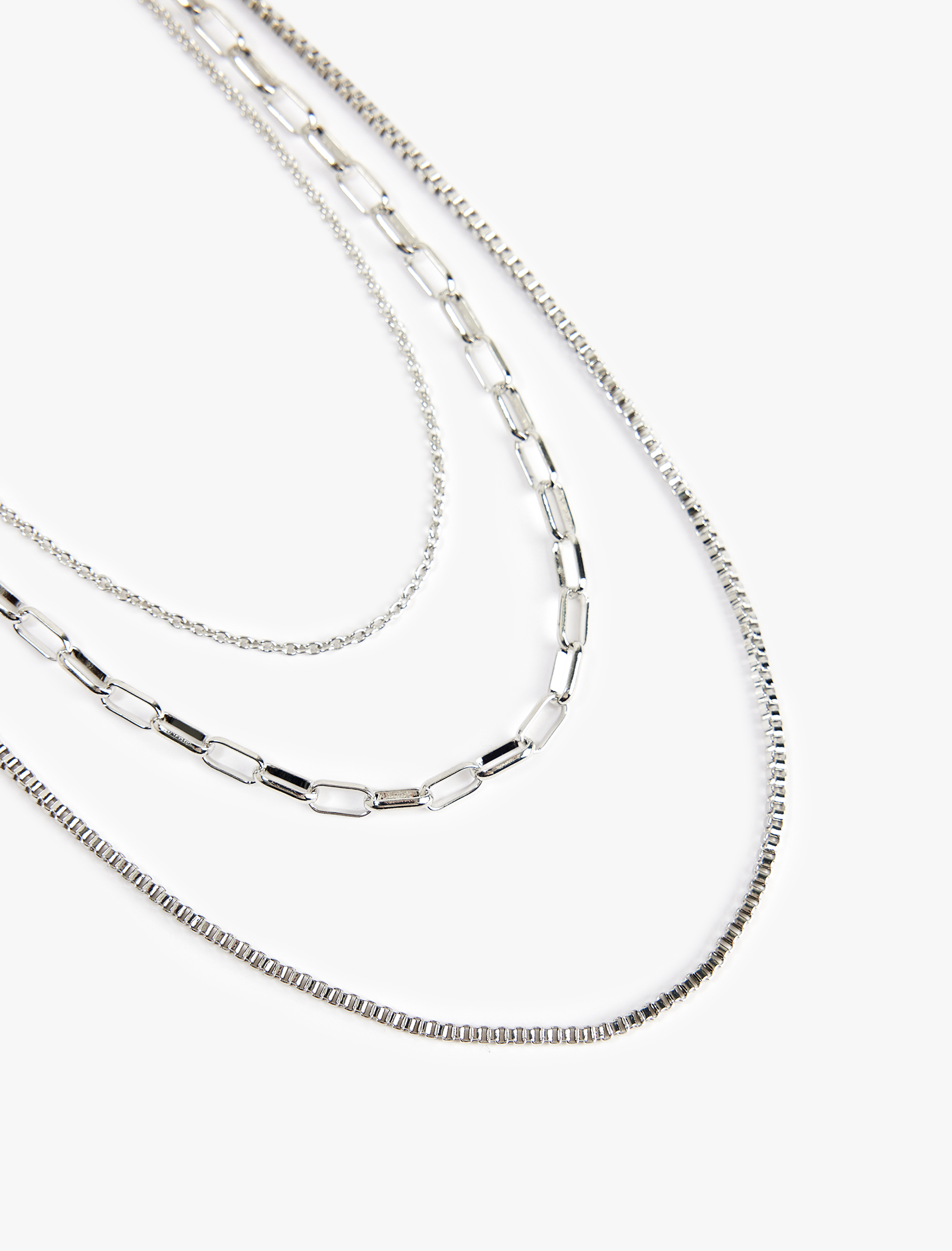  Kadın Çoklu Çelik Zincir Kolye