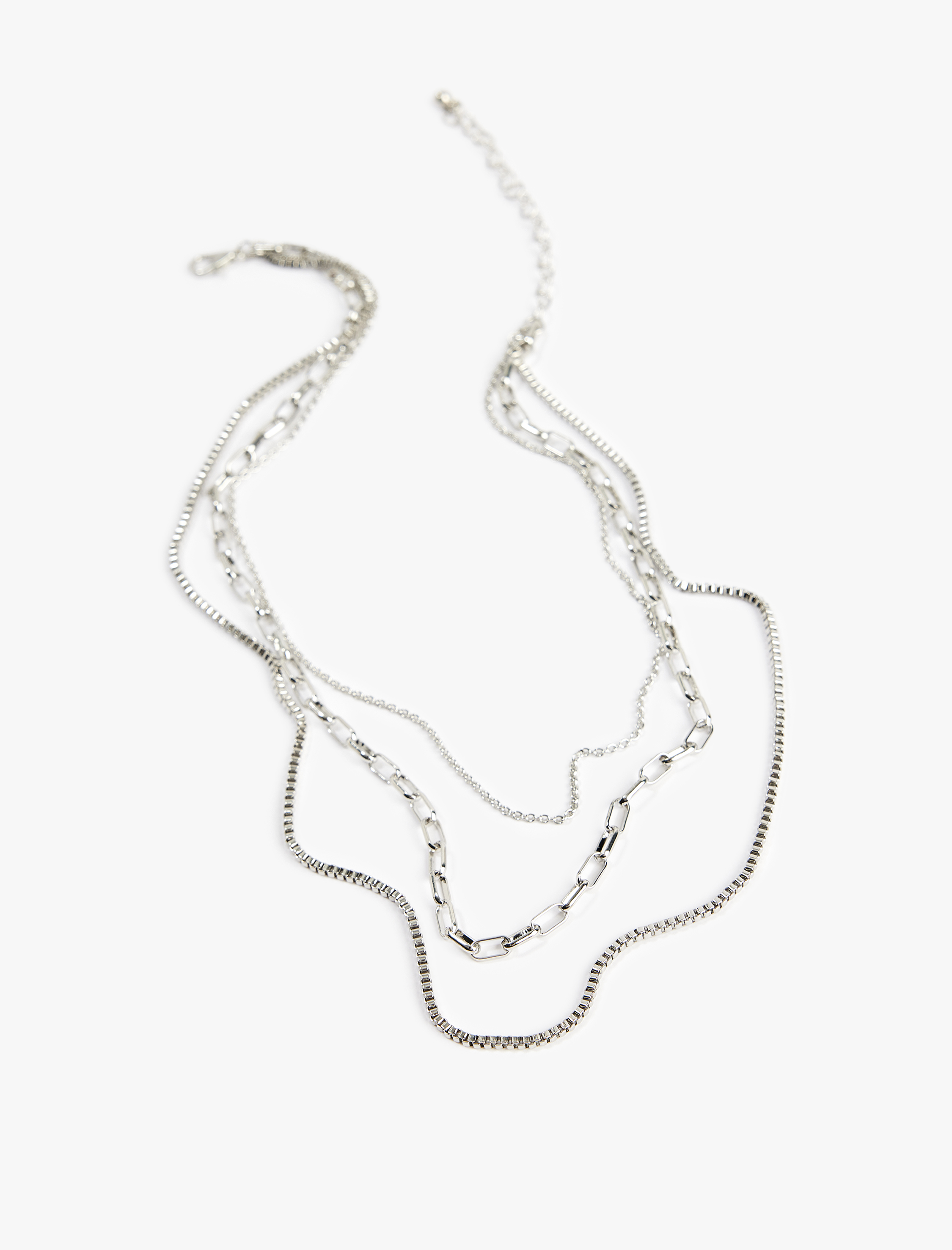  Kadın Çoklu Çelik Zincir Kolye