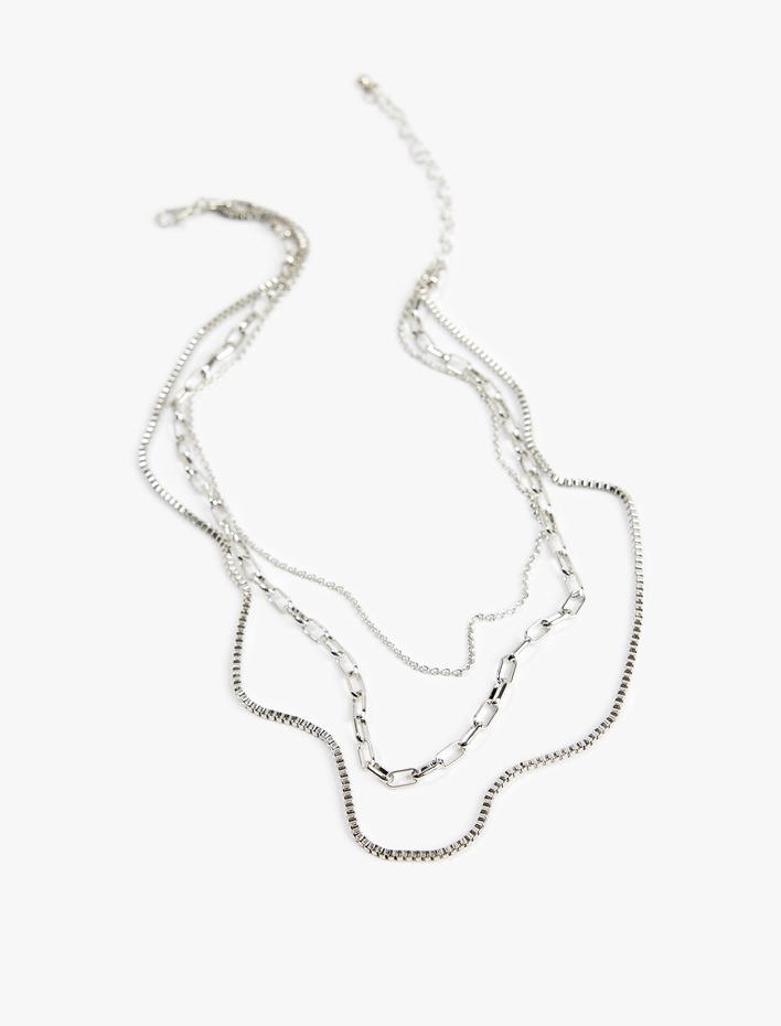 Kadın Çoklu Çelik Zincir Kolye