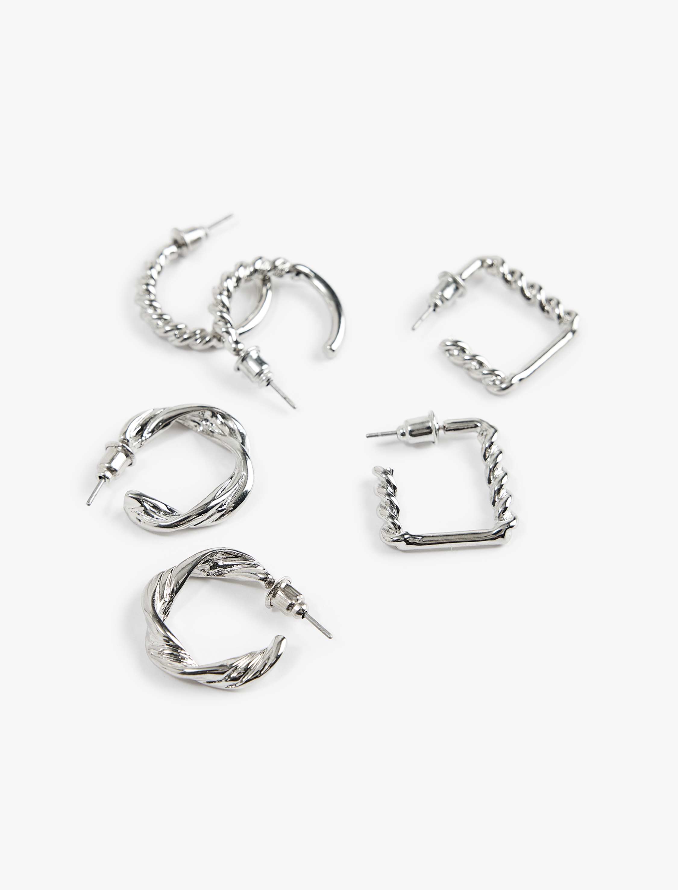  Kadın 3'lü Burgu Halka Küpe Seti