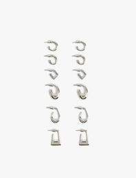 6'lı Geometrik Halka Küpe Seti