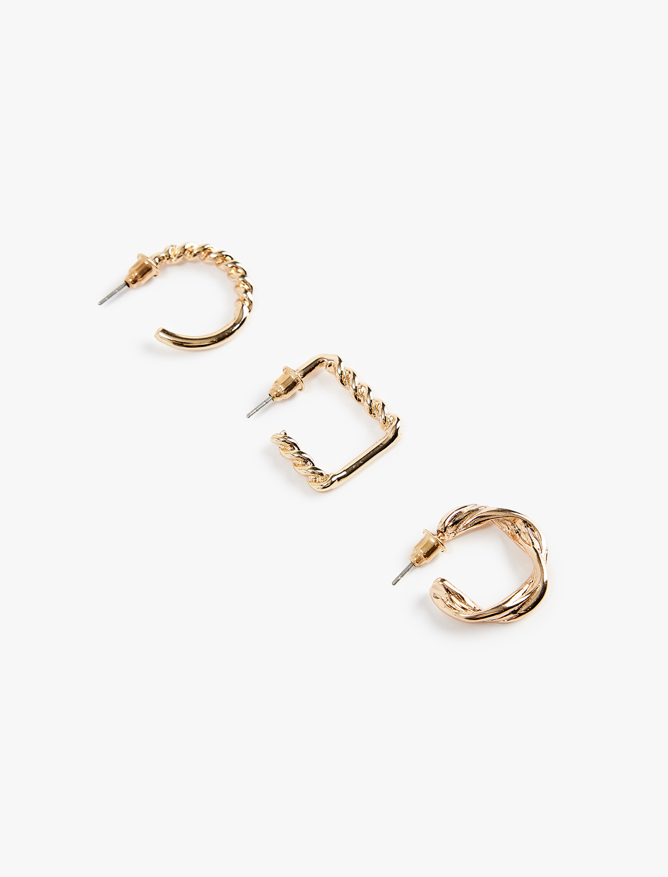  Kadın 3'lü Burgu Halka Küpe Seti