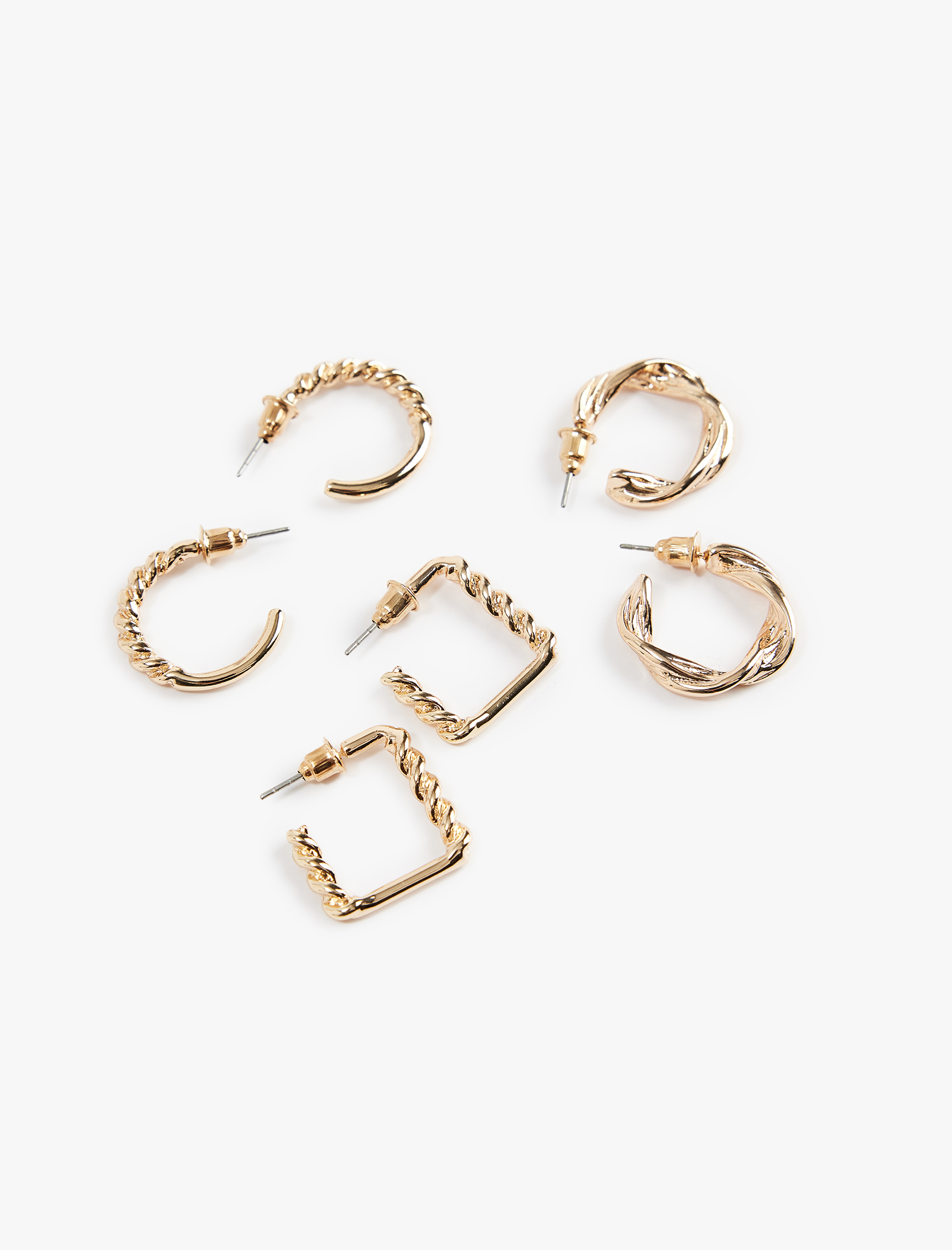  Kadın 3'lü Burgu Halka Küpe Seti