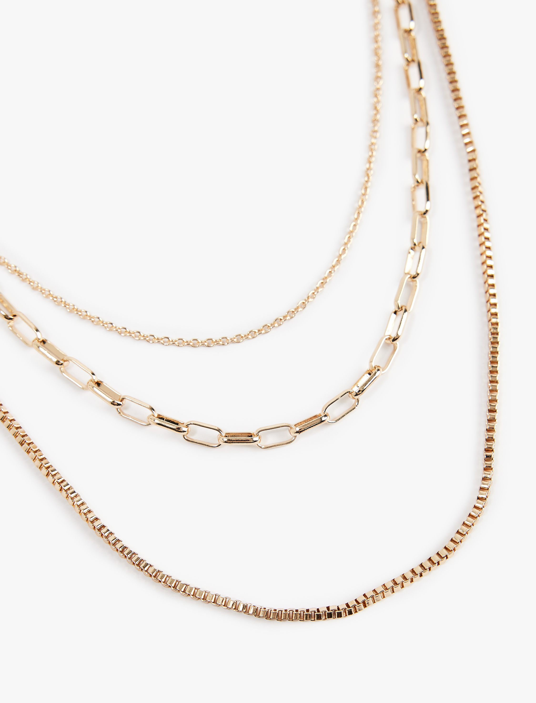  Kadın Çoklu Çelik Zincir Kolye