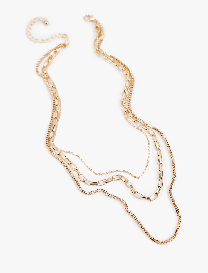 Kadın Çoklu Çelik Zincir Kolye