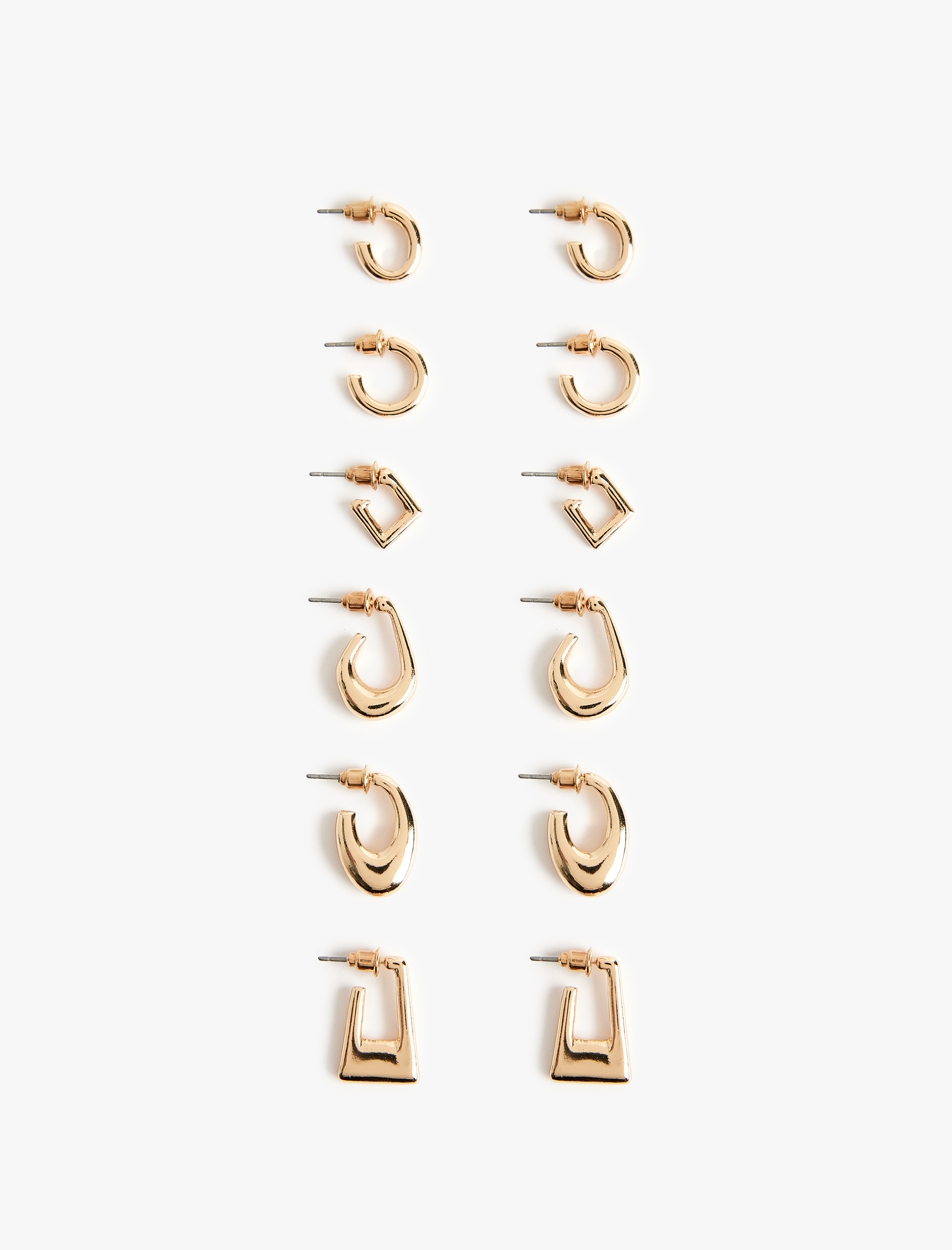  Kadın 6'lı Geometrik Halka Küpe Seti