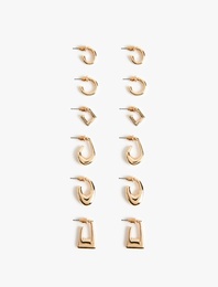 6'lı Geometrik Halka Küpe Seti