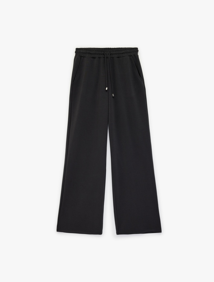  Beli Bağcıklı Cepli Bol Paça Modal Eşofman Altı