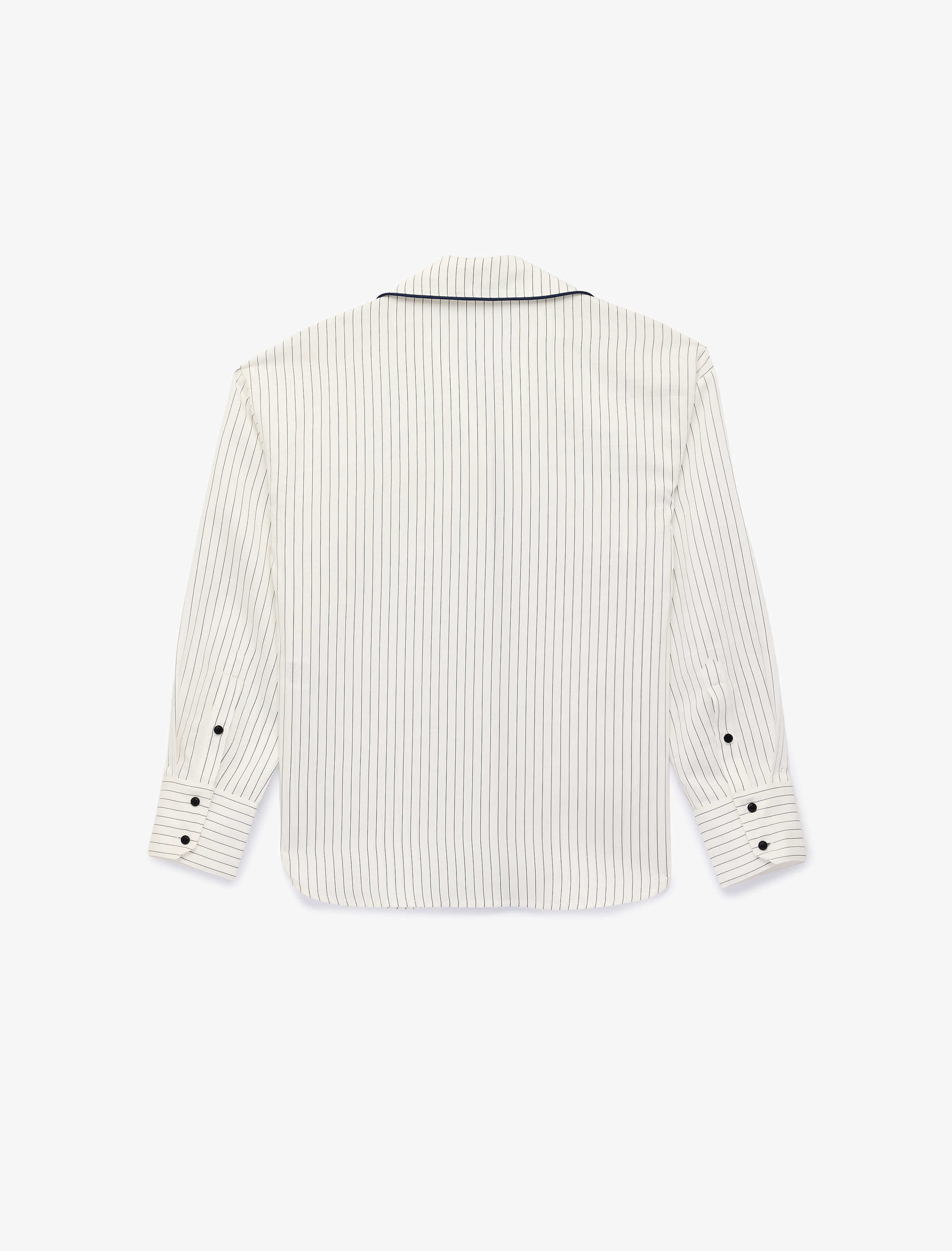   Uzun Kollu Cep Detaylı Çizgili Oversize Gömlek