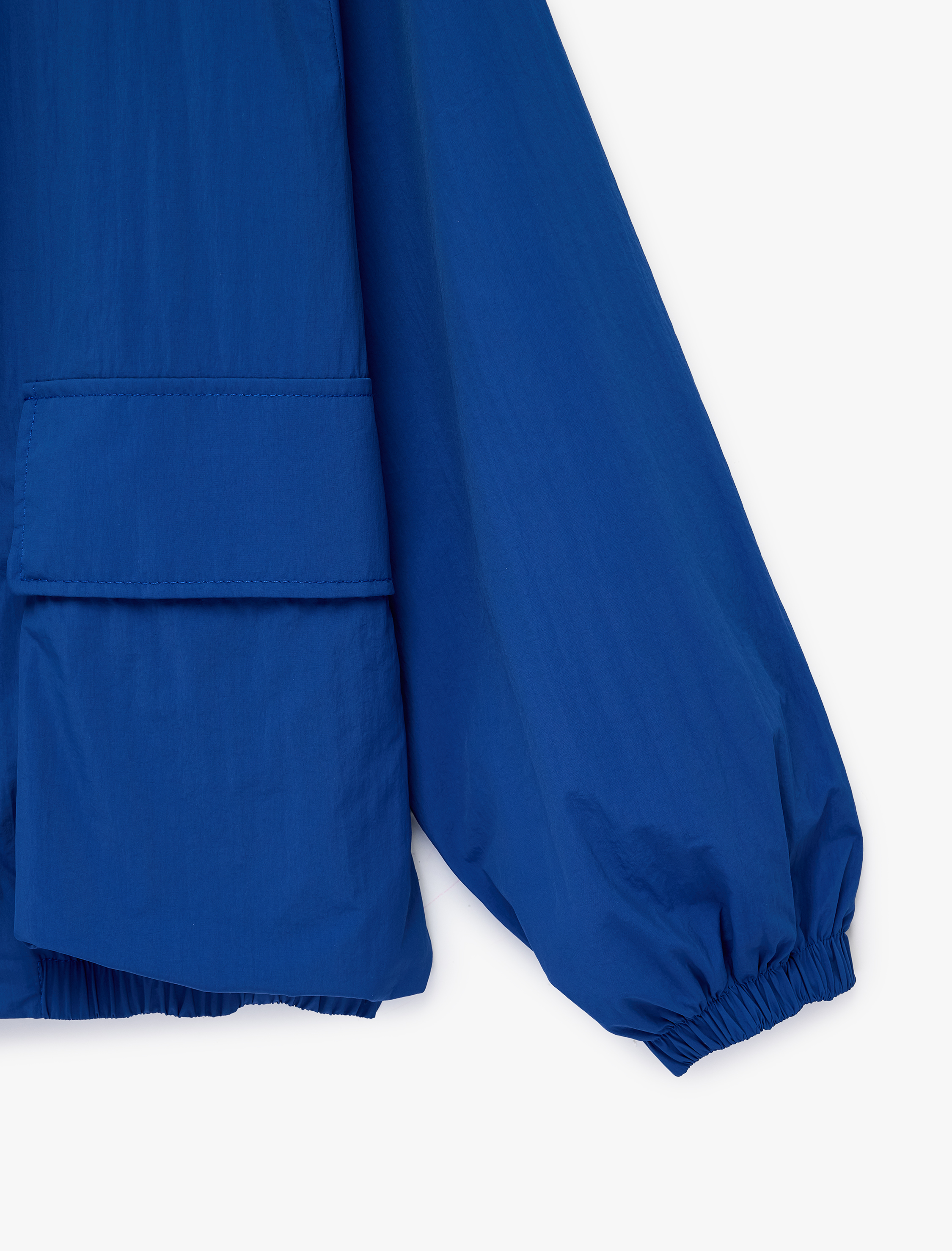   Uzun Kollu Cepli Fermuarlı Kapüşonlu Oversize Yağmurluk