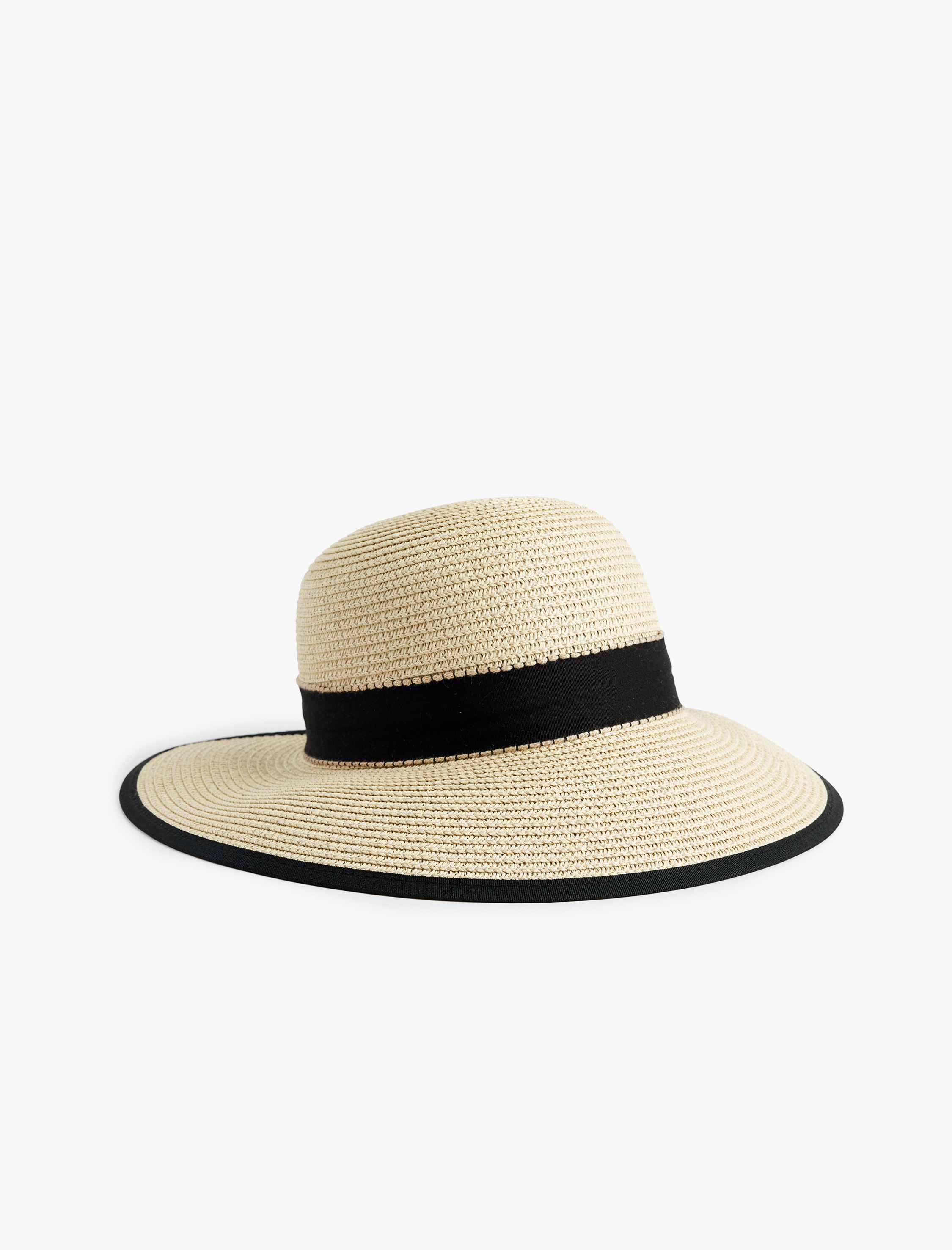  Kadın Bant Detaylı Hasır Şapka