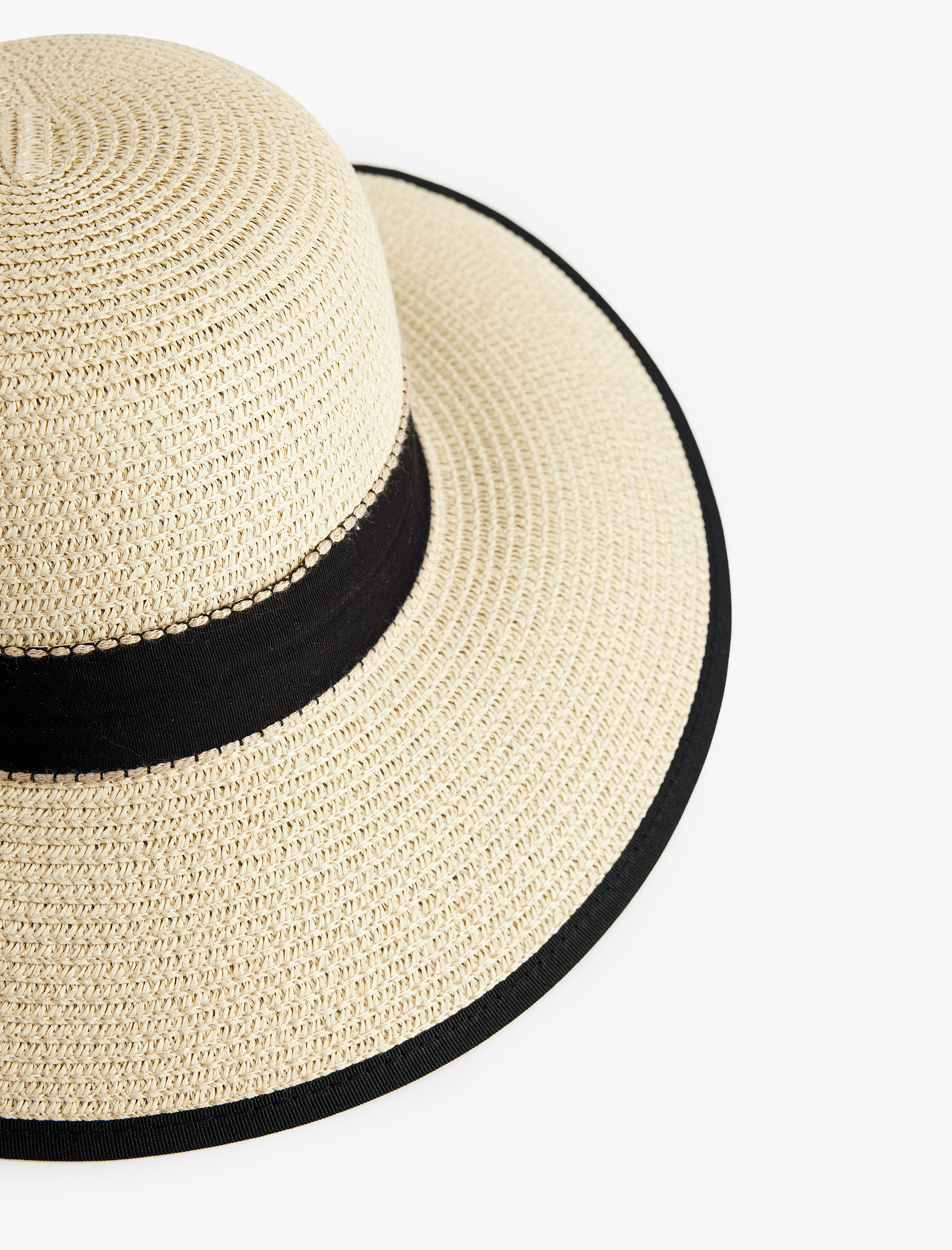  Kadın Bant Detaylı Hasır Şapka
