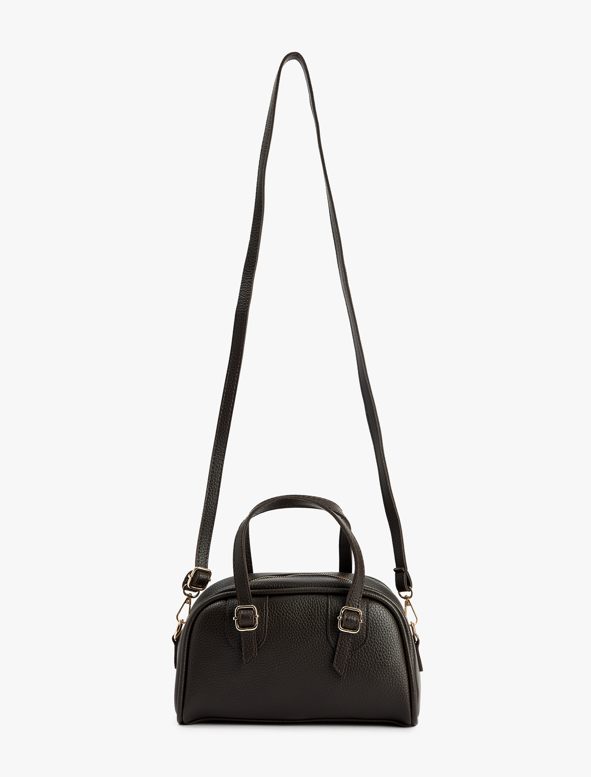  Kadın Suni Deri Fermuarlı Askılı Saplı Metal Aksesuarlı El Çantası