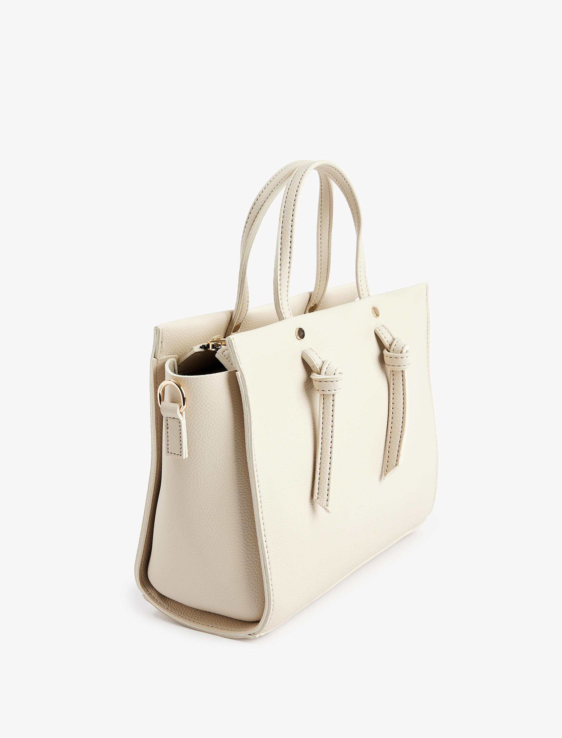  Kadın Suni Deri Saplı Fermuarlı Askılı Tote Çanta