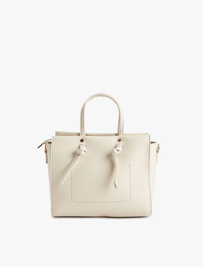 Kadın Suni Deri Saplı Fermuarlı Askılı Tote Çanta