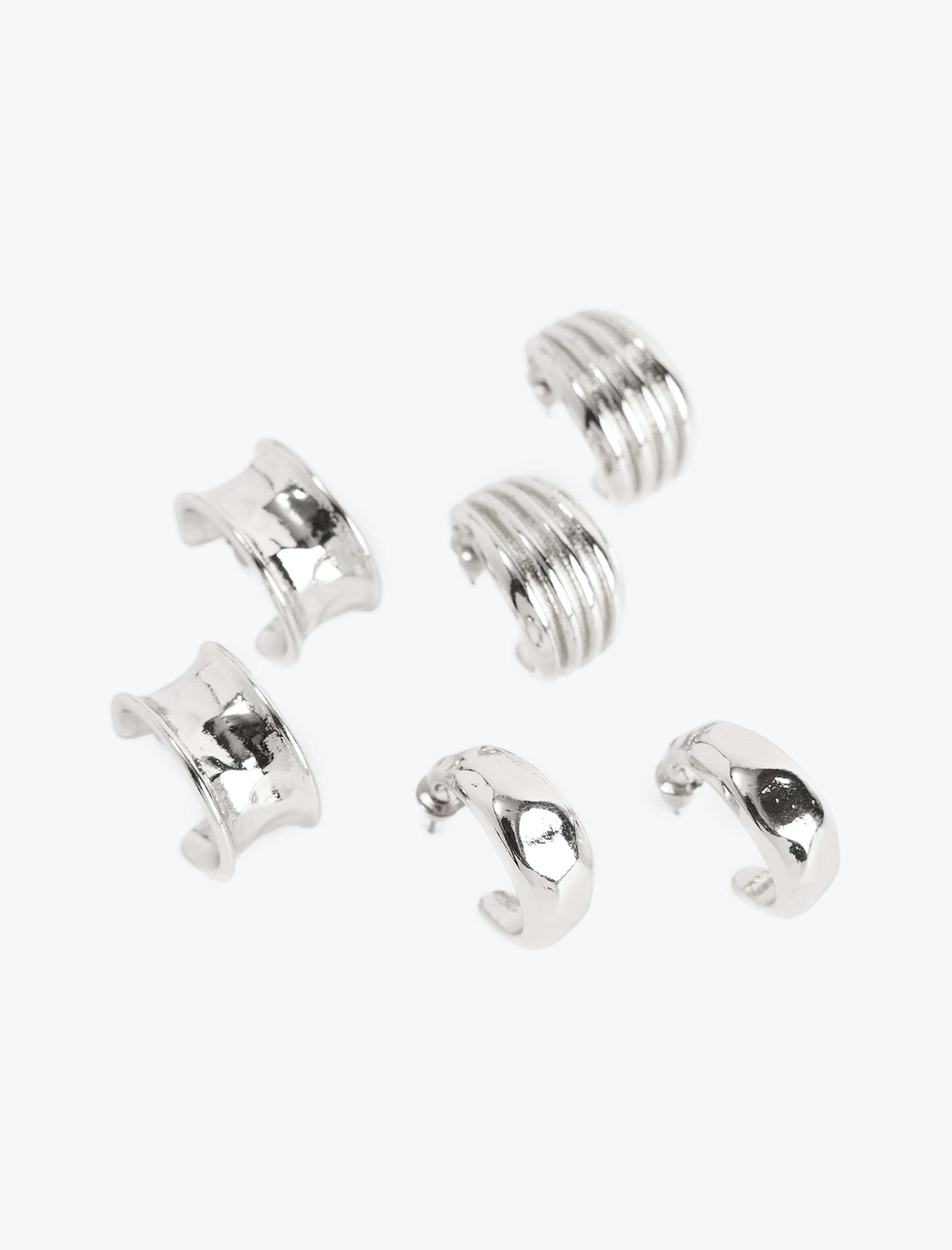  Kadın 3'lü Kalın Halka Küpe Seti