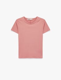 Pamuklu Slim Fit Kısa Kollu Bisiklet Yaka Basic Tişört